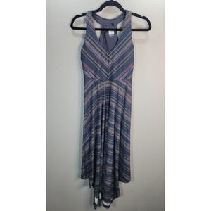 Prana Striped High Low Dress Size S Built In Bra Athletic Open Back